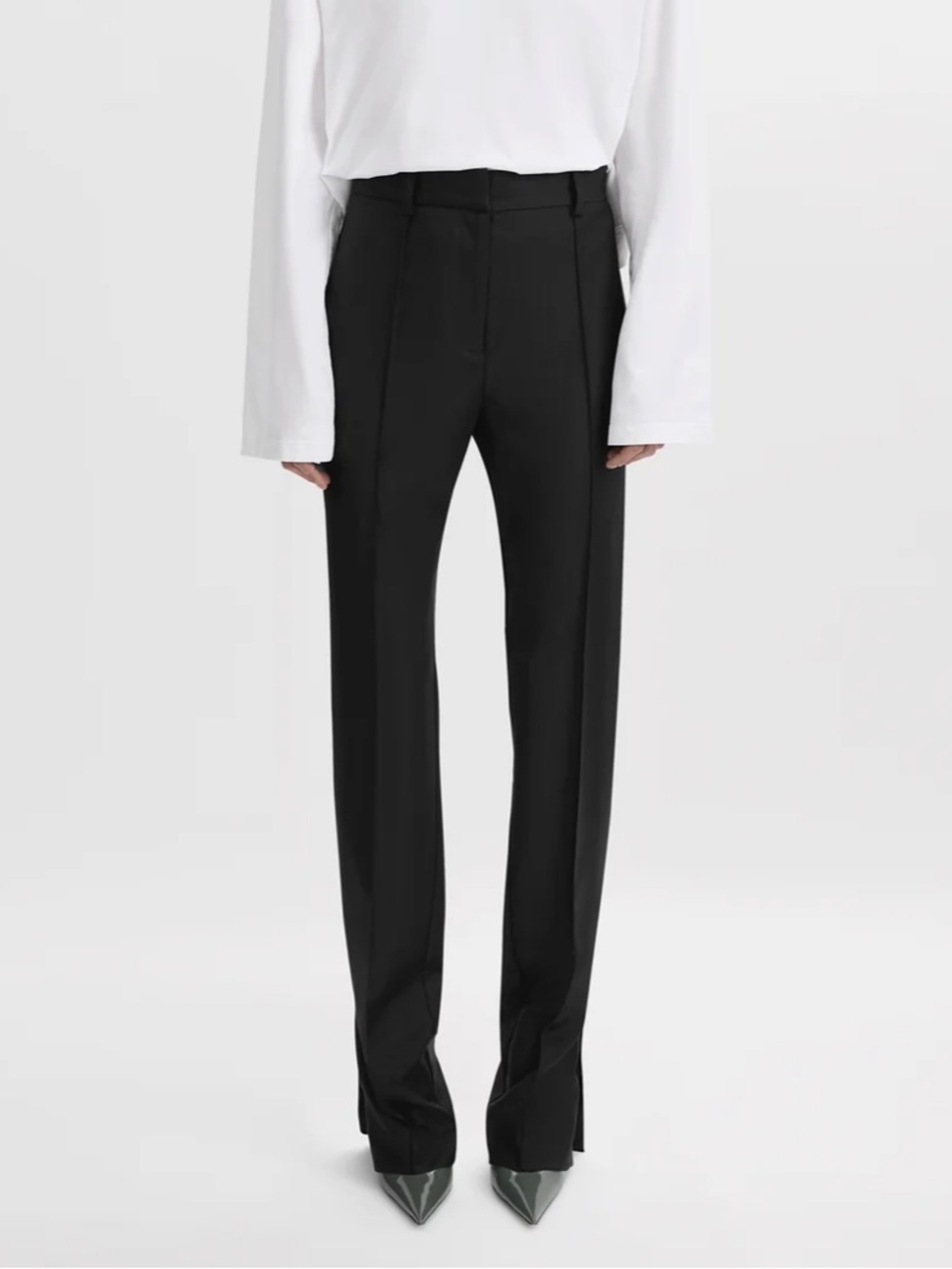 NWT BEARE Park ASTOR TROUSER Ankle Split Trouser black size 10